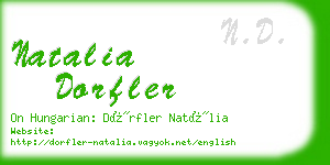 natalia dorfler business card